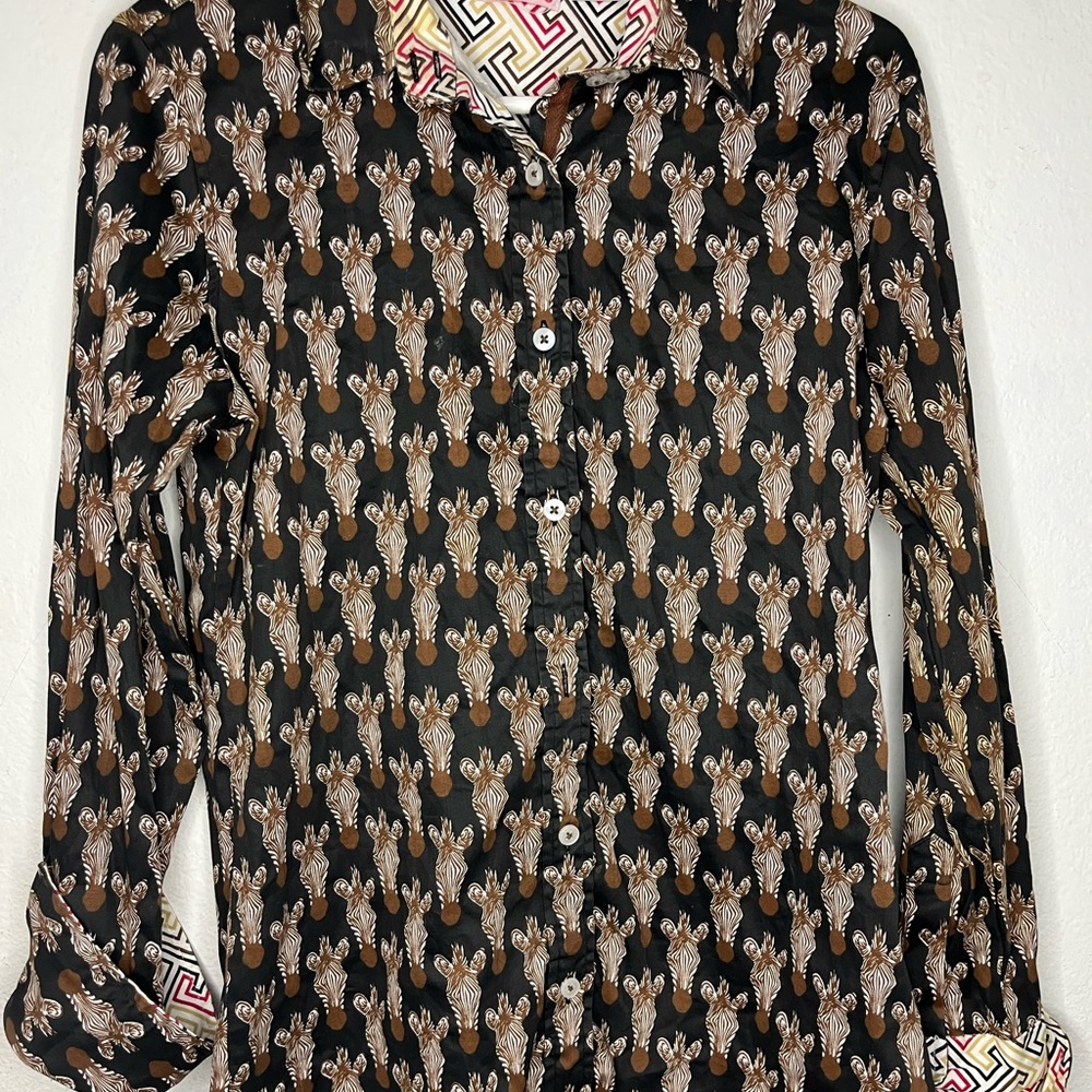 Elegant Black and Brown Patterned Men's Shirt